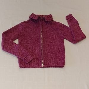Roots Girl Double Zippered Purple Sweater Size 10